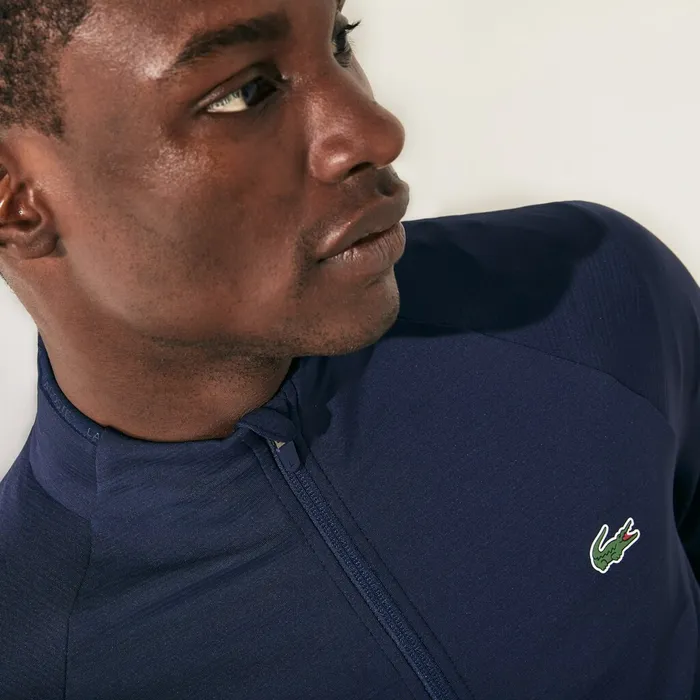 Sweatshirts Lacoste Mens SPORT Stretch ZipUp Golf Jacket Navy Blue Cheap On Sale