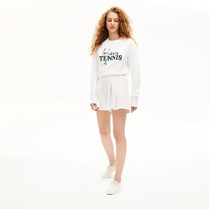 Sweatshirts Lacoste Mens Unisex LIVE Embroidered Tennis Sweatshirt White Online Store