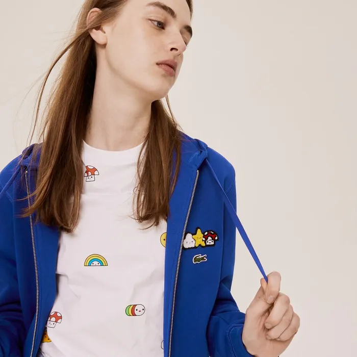 Sweatshirts Lacoste Mens Unisex x FriendsWithYou Design Zippered Jacket Blue Online Store