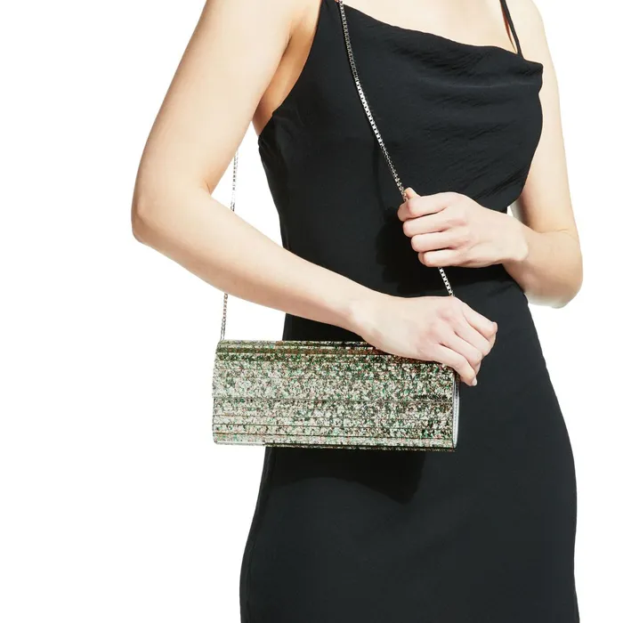 Sweetie Peppermint Coarse Glitter Acrylic Clutch Bag Peppermint Women JIMMY CHOO Clutch Bags