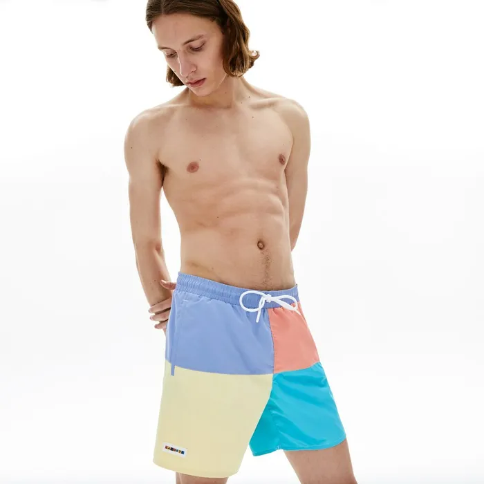 Swimwear Lacoste Mens Colorblock QuickDry Swim Shorts PurpleYellowPinkTurquoise Shop Online Swimwear Lacoste Mens Colorblock QuickDry Swim Shorts PurpleYellowPinkTurquoise Shop Online