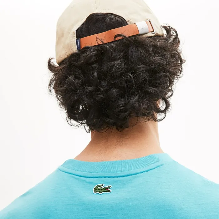 TShirts Lacoste Mens Retro Logo Graphic Tshirt Turquoise Outlet