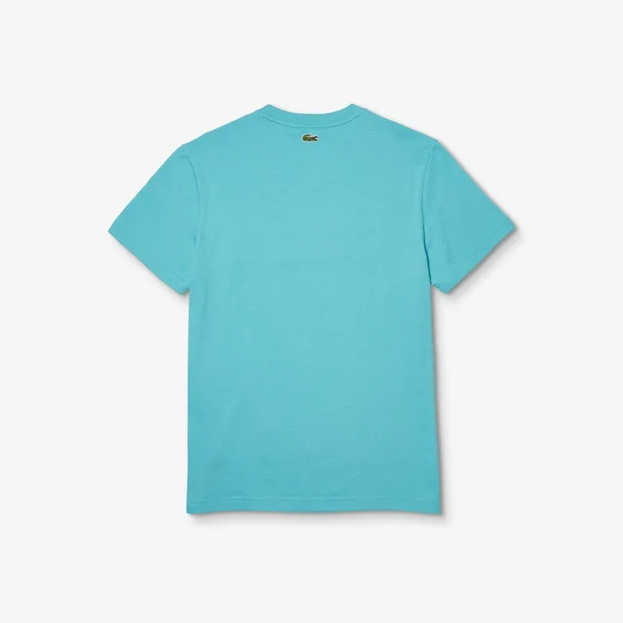 TShirts Lacoste Mens Retro Logo Graphic Tshirt Turquoise Outlet