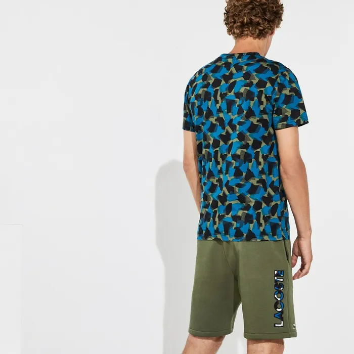 TShirts Lacoste Mens SPORT Camo Print Cotton Jersey TShirt BlackBlueKhaki Green Popular