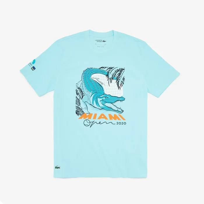 TShirts Lacoste Mens SPORT Miami Open Crocodile Print Tshirt Turquoise Gift Ideas TShirts Lacoste Mens SPORT Miami Open Crocodile Print Tshirt Turquoise Gift Ideas