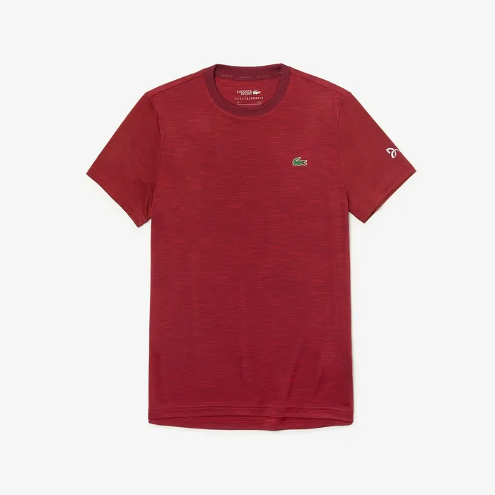 TShirts Lacoste Mens SPORT Novak Djokovic Jersey Tshirt BordeauxRed For Sale