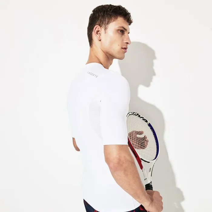TShirts Lacoste Mens SPORT Novak Djokovic Ultra Dry Stretch Jersey Tshirt White Online Outlet Store TShirts Lacoste Mens SPORT Novak Djokovic Ultra Dry Stretch Jersey Tshirt White Online Outlet Store