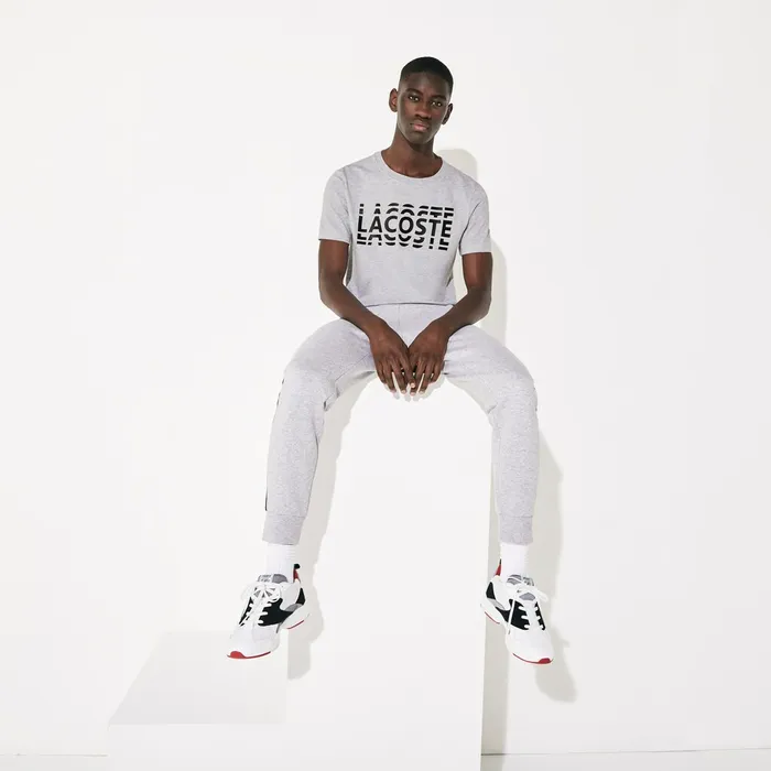 TShirts Lacoste Mens SPORT Ultra Dry Crew Neck Cotton Tshirt Grey ChineBlack Outlet TShirts Lacoste Mens SPORT Ultra Dry Crew Neck Cotton Tshirt Grey ChineBlack Outlet