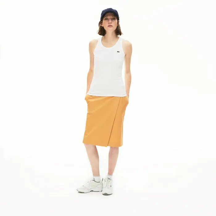 TShirts Lacoste Womens Sleeveless Scoopneck Top White Gift for Friend