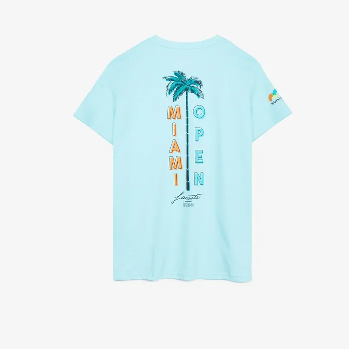 TShirts Lacoste Womens SPORT Miami Open Palm Tree Print Tshirt Turquoise Near Me
