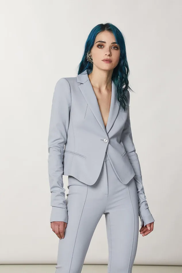 Tailleur Women Patrizia Pepe 1Button Jacket Moon Gray