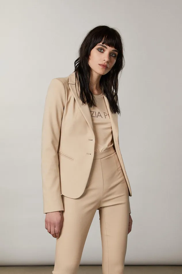 Tailleur Women Patrizia Pepe 2Button Slim Jacket Triking Beige