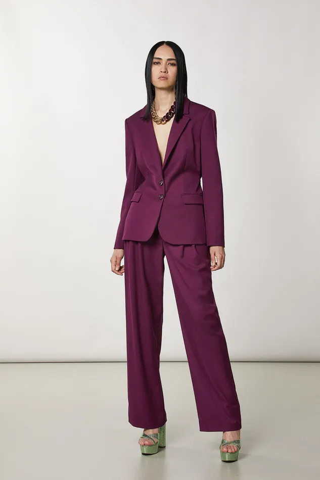 Tailleur Women Patrizia Pepe Belted Palazzo Pants Futuristic Purple