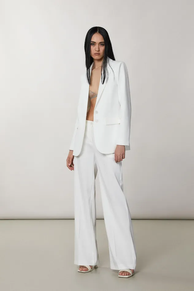 Tailleur Women Patrizia Pepe Essential Boyfriend Jacket Bianco