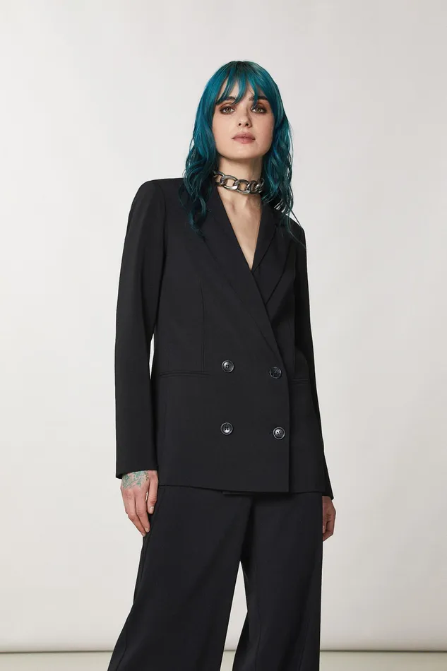 Tailleur Women Patrizia Pepe Essential DoubleBreasted Jacket Nero