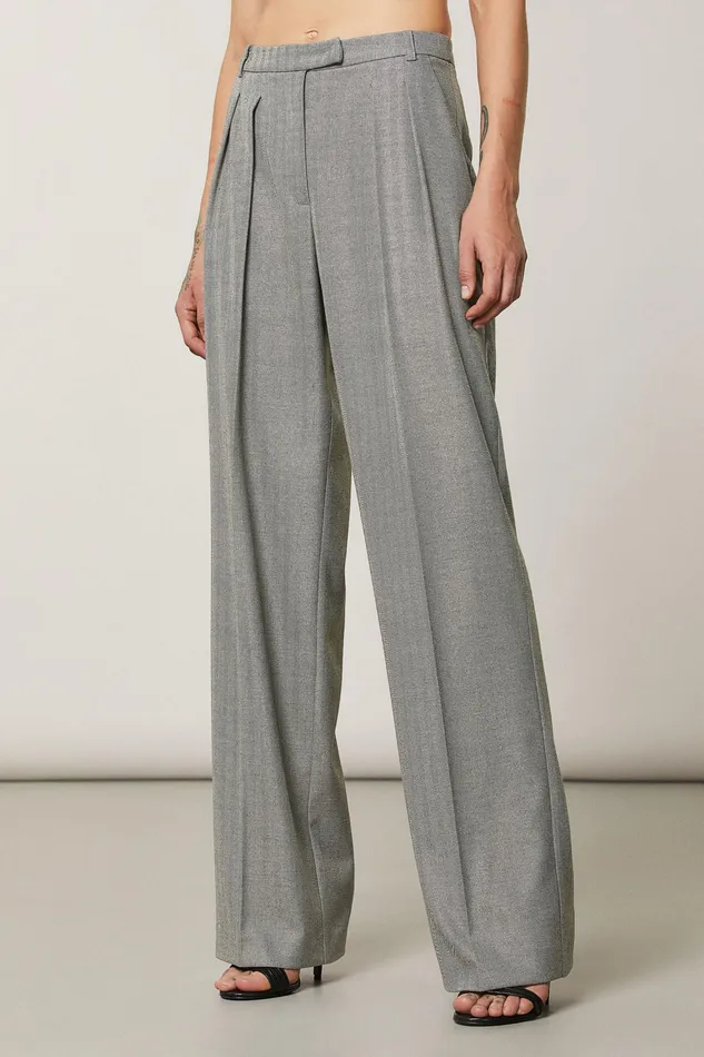 Tailleur Women Patrizia Pepe Soft Viscose Pants Gray Texture