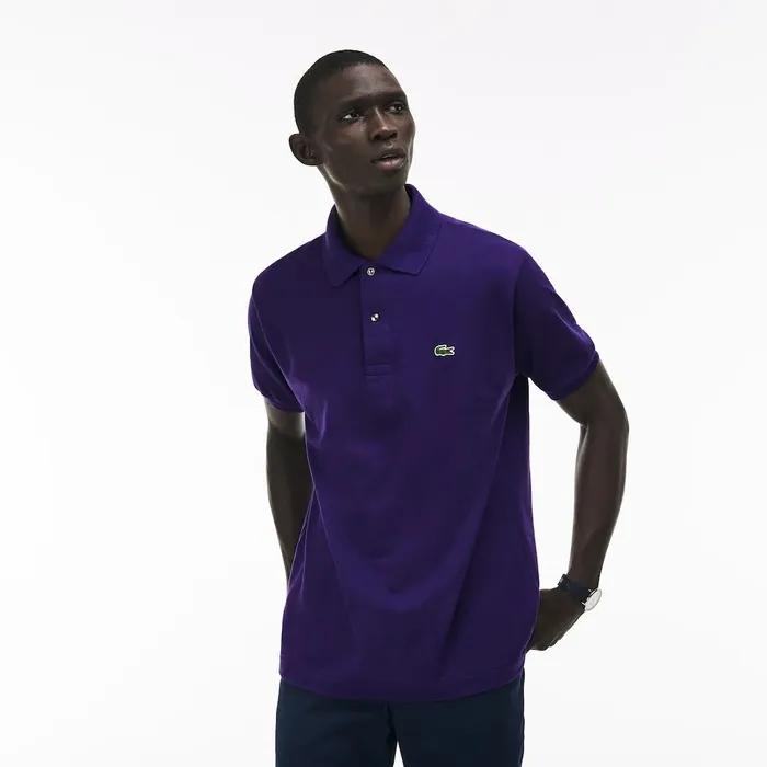 The Original Polo Lacoste Mens L1212 Polo Purple Popular