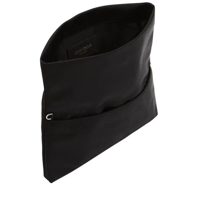 Titania Black Satin Clutch Bag With Jewelled Centre Piece Black Women JIMMY CHOO Clutch Bags