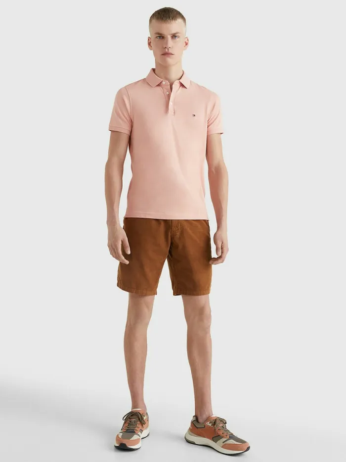 Tommy Hilfiger 1985 Collection Slim Fit Polo Guava Mens Polo Shirts Casaul