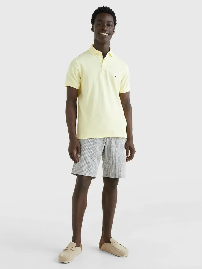 Tommy Hilfiger 1985 Collection Slim Fit Polo Lemon Twist Mens Polo Shirts Casaul