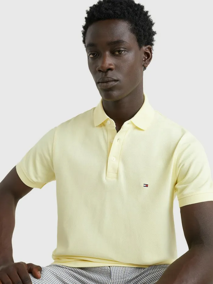 Tommy Hilfiger 1985 Collection Slim Fit Polo Lemon Twist Mens Polo Shirts Casaul