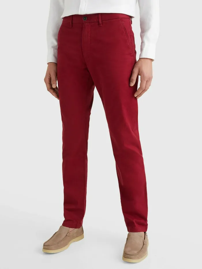 Tommy Hilfiger 1985 Collection Straight Chinos Rouge Mens Trousers
