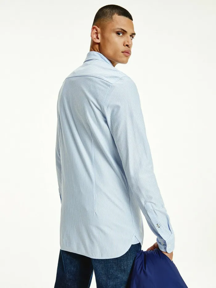 Tommy Hilfiger 1985 Collection Stripe Slim Fit Shirt Breezy BlueWhite Mens Shirts Online