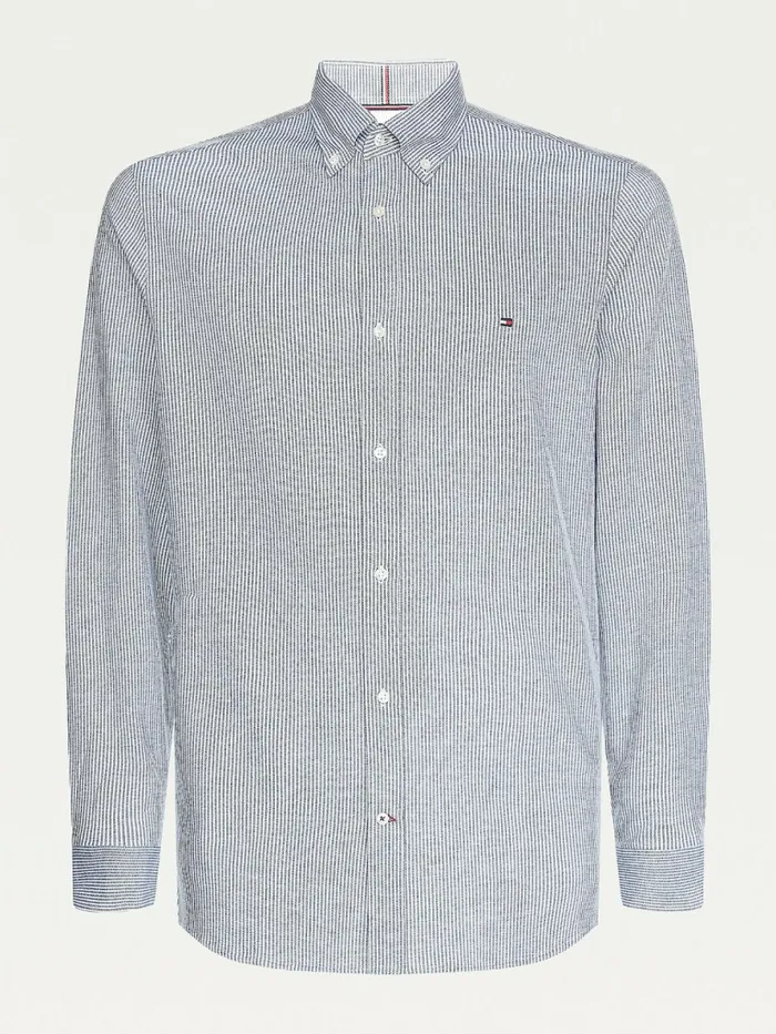 Tommy Hilfiger 1985 Collection Th Flex Slim Stripe Shirt Dusty IndigoWhite Mens Shirts Popular Tommy Hilfiger 1985 Collection Th Flex Slim Stripe Shirt Dusty IndigoWhite Mens Shirts Popular