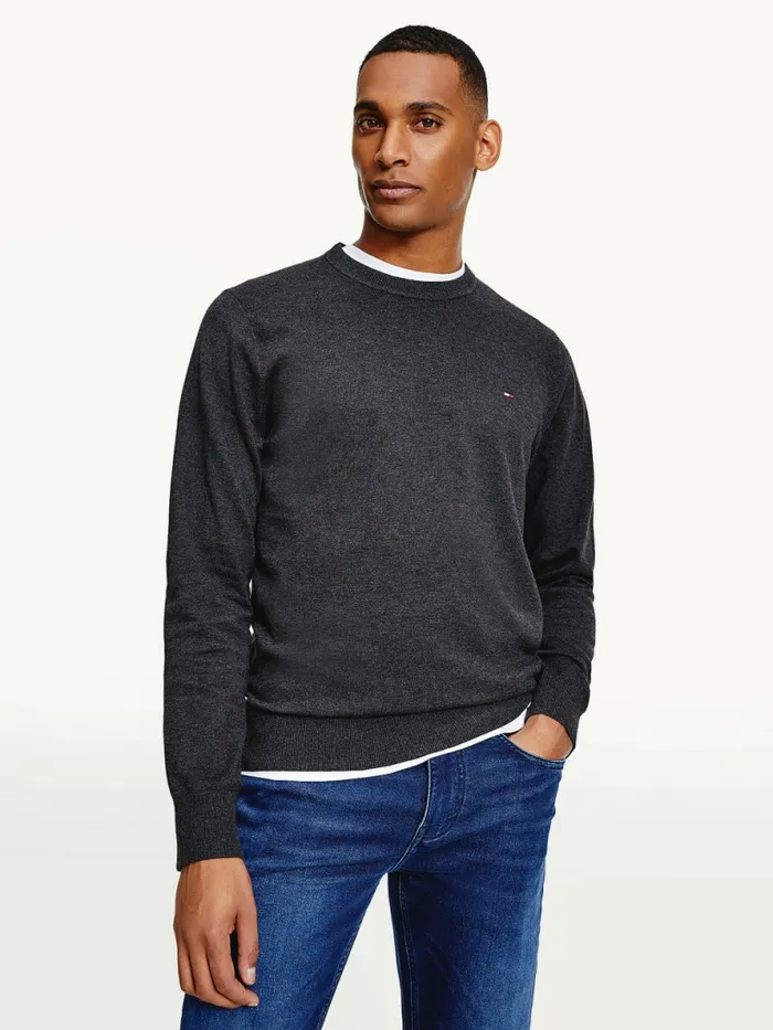 Tommy Hilfiger 1985 Collection Th Flex Sweatshirt Dark Grey Heather Mens Knitwear Gift for Friend Tommy Hilfiger 1985 Collection Th Flex Sweatshirt Dark Grey Heather Mens Knitwear Gift for Friend
