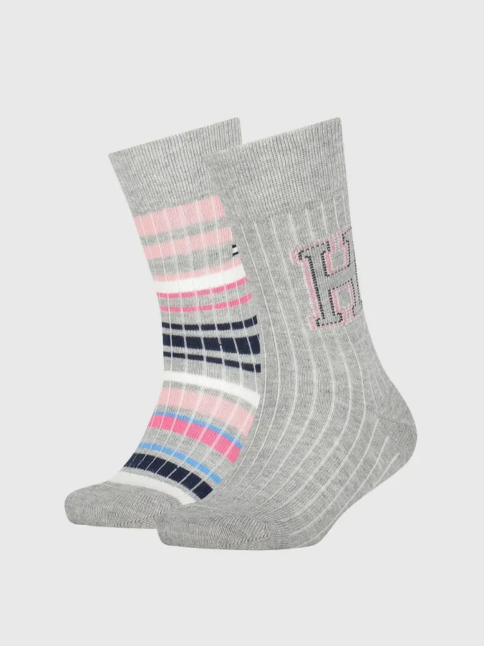 Tommy Hilfiger 2Pack Multicolour RibKnit Socks PinkGrey Girls Underwear and Socks Sale Tommy Hilfiger 2Pack Multicolour RibKnit Socks PinkGrey Girls Underwear and Socks Sale