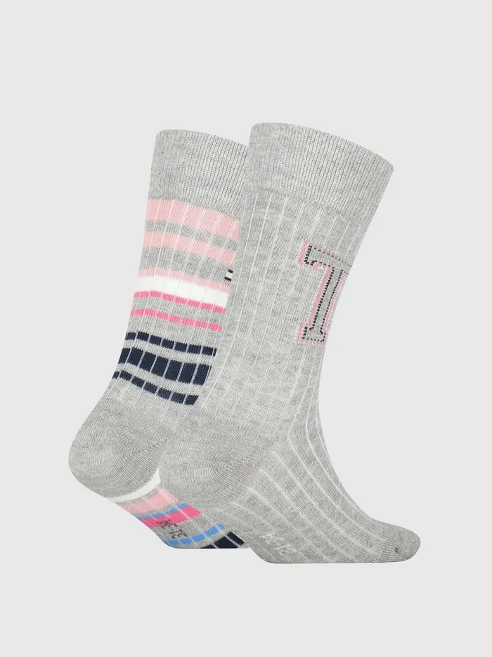 Tommy Hilfiger 2Pack Multicolour RibKnit Socks PinkGrey Girls Underwear and Socks Sale