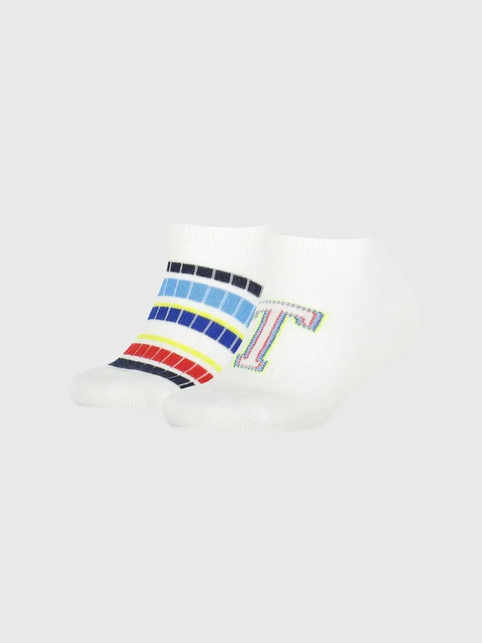 Tommy Hilfiger 2Pack Multicolour Stripe Trainer Socks White Boys Underwear and Socks Popular Tommy Hilfiger 2Pack Multicolour Stripe Trainer Socks White Boys Underwear and Socks Popular