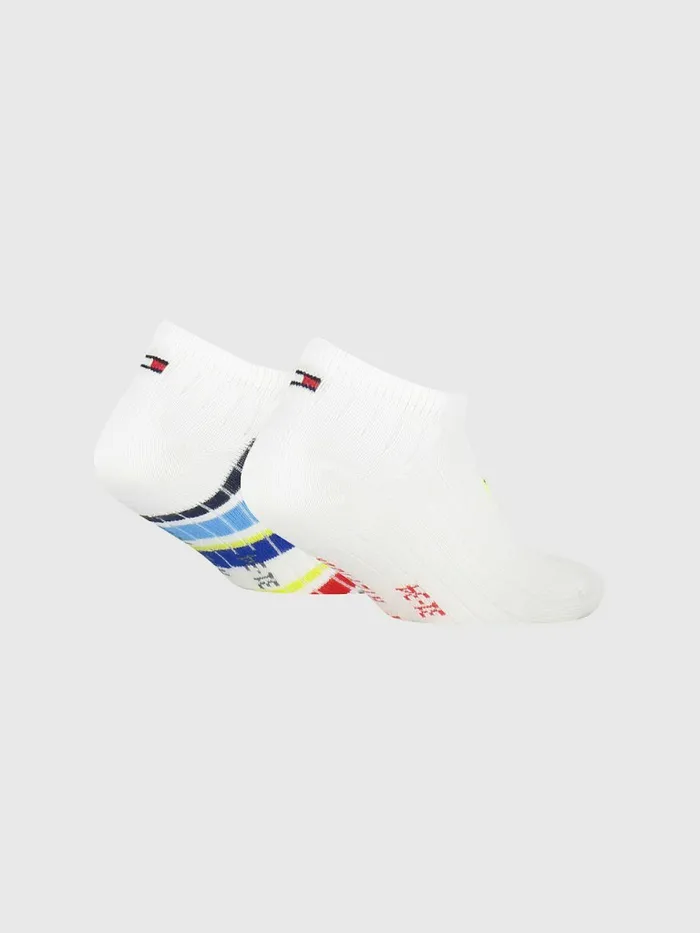 Tommy Hilfiger 2Pack Multicolour Stripe Trainer Socks White Boys Underwear and Socks Popular