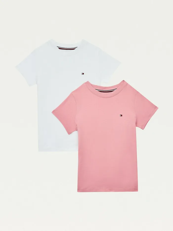 Tommy Hilfiger 2Pack Original TShirts Rose TanWhite Girls Underwear and Socks Fashion Tommy Hilfiger 2Pack Original TShirts Rose TanWhite Girls Underwear and Socks Fashion