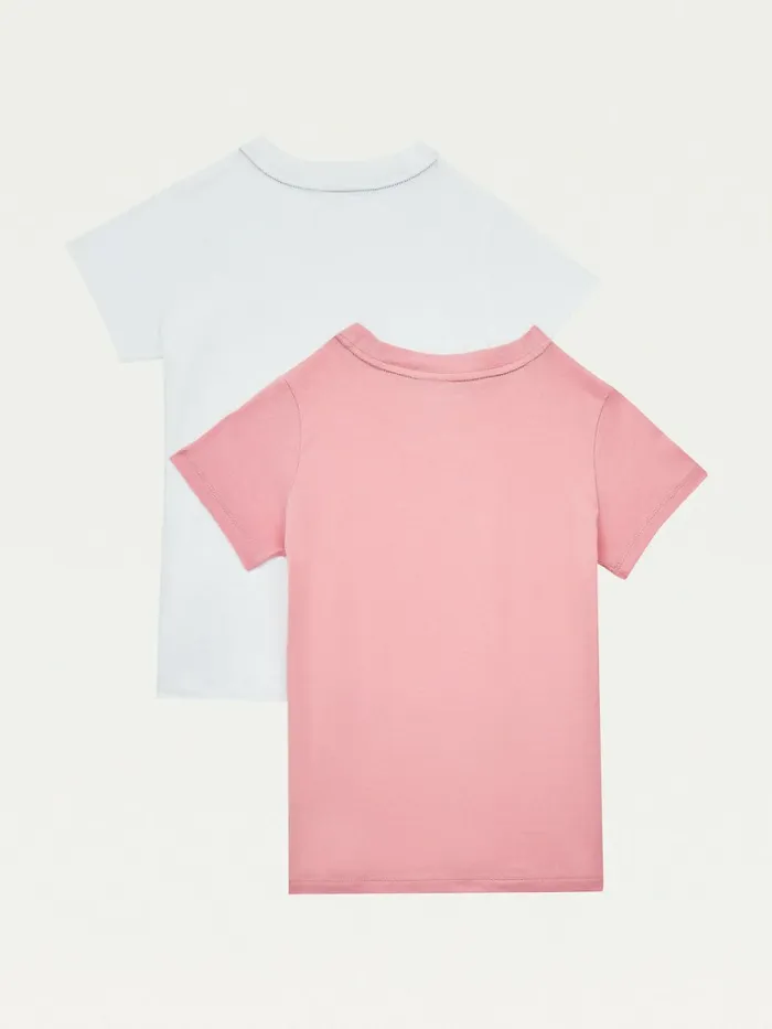 Tommy Hilfiger 2Pack Original TShirts Rose TanWhite Girls Underwear and Socks Fashion