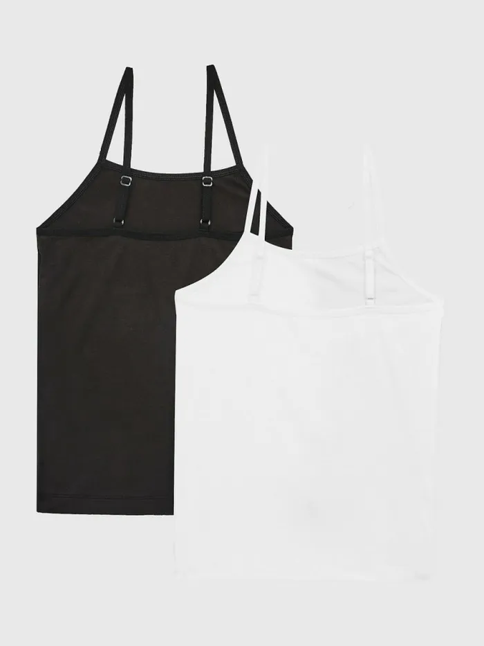 Tommy Hilfiger 2Pack Original Tank Tops WhiteBlack Girls Underwear and Socks Fashion