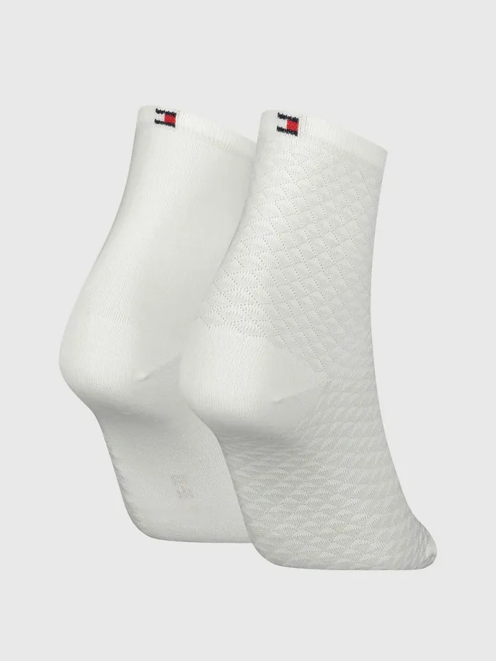 Tommy Hilfiger 2Pack Palm Leaves Short Socks White Womens Socks and Hosiery Gift Ideas