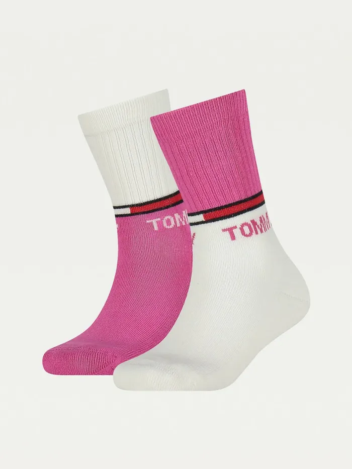 Tommy Hilfiger 2Pack Sports Socks Pink Girls Underwear and Socks Gift 4 You