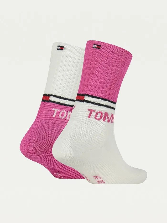 Tommy Hilfiger 2Pack Sports Socks Pink Girls Underwear and Socks Gift 4 You