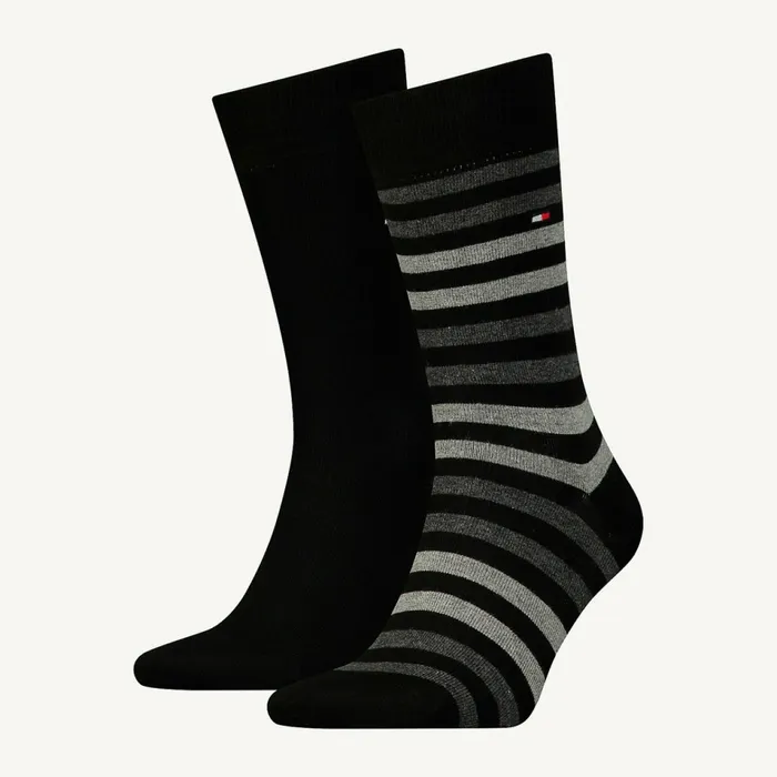 Tommy Hilfiger 2Pack Stripe Socks Black Mens Essentials For Sale
