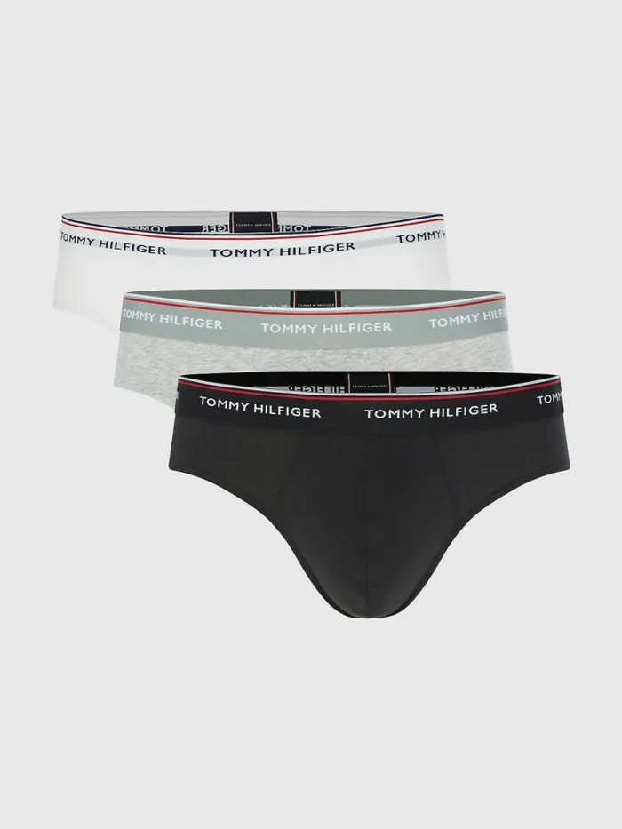 Tommy Hilfiger 3Pack Cotton Briefs BlackGrey HeatherWhite Mens Essentials