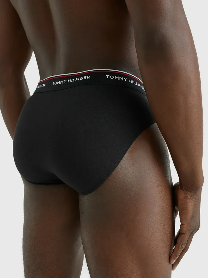 Tommy Hilfiger 3Pack Cotton Briefs BlackGrey HeatherWhite Mens Essentials