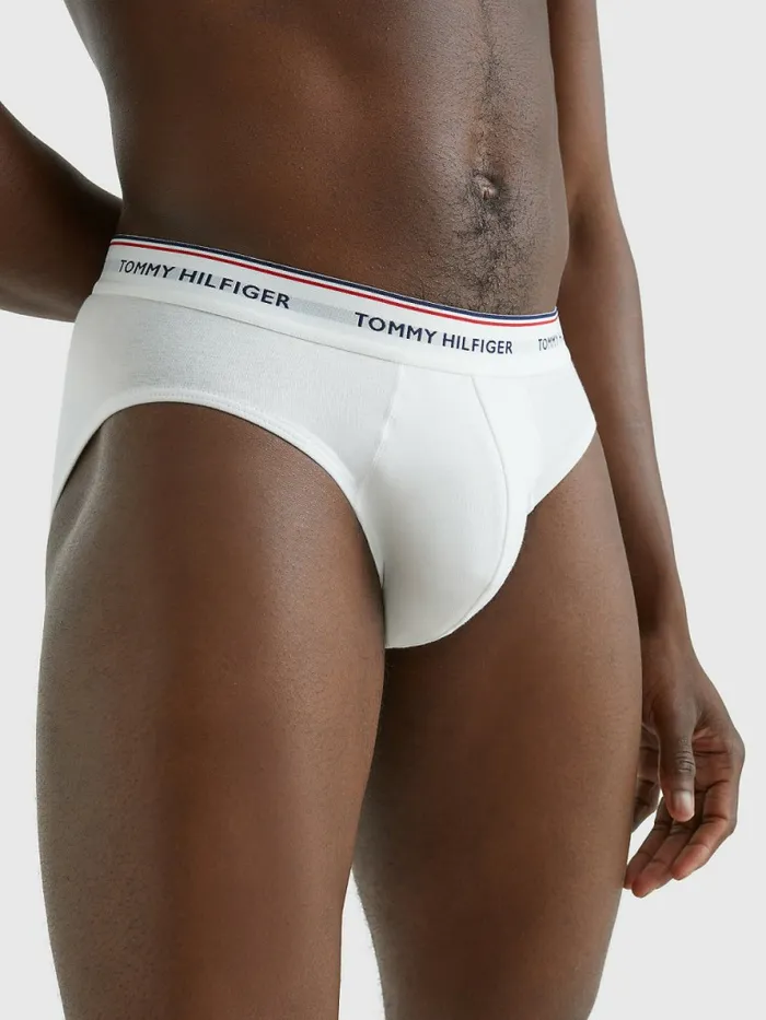 Tommy Hilfiger 3Pack Cotton Briefs BlackGrey HeatherWhite Mens Essentials