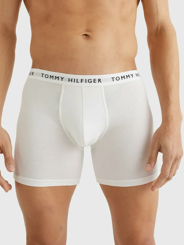 Tommy Hilfiger 3Pack Logo Waistband Boxer Briefs BlackSublunarWhite Mens Underwear Gift Ideas