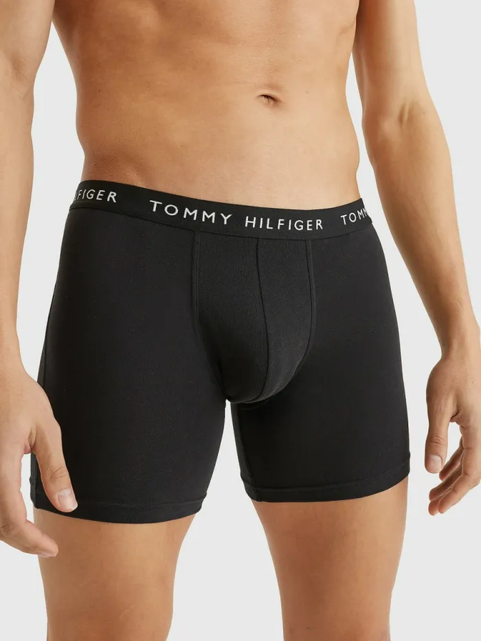 Tommy Hilfiger 3Pack Logo Waistband Boxer Briefs BlackSublunarWhite Mens Underwear Gift Ideas