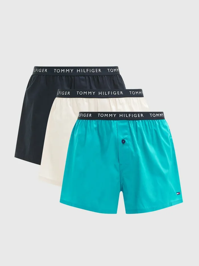 Tommy Hilfiger 3Pack Logo Waistband Boxer Shorts Desert SkyMaui GreenPale Pink Mens Underwear On Sale Tommy Hilfiger 3Pack Logo Waistband Boxer Shorts Desert SkyMaui GreenPale Pink Mens Underwear On Sale