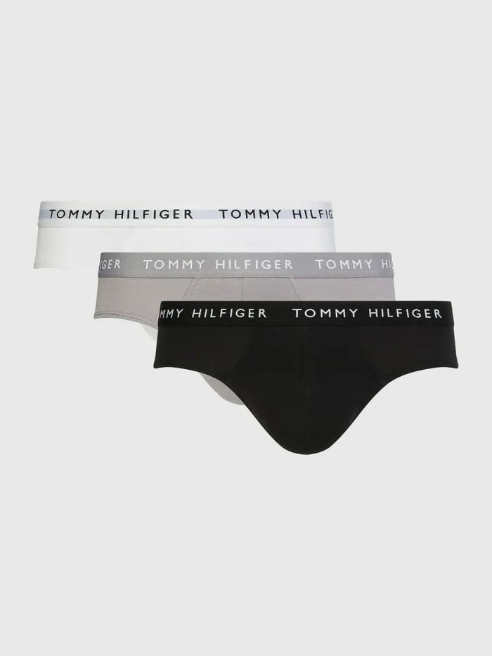 Tommy Hilfiger 3Pack Logo Waistband Briefs BlackSublunarWhite Mens Underwear Cheap On Sale Tommy Hilfiger 3Pack Logo Waistband Briefs BlackSublunarWhite Mens Underwear Cheap On Sale