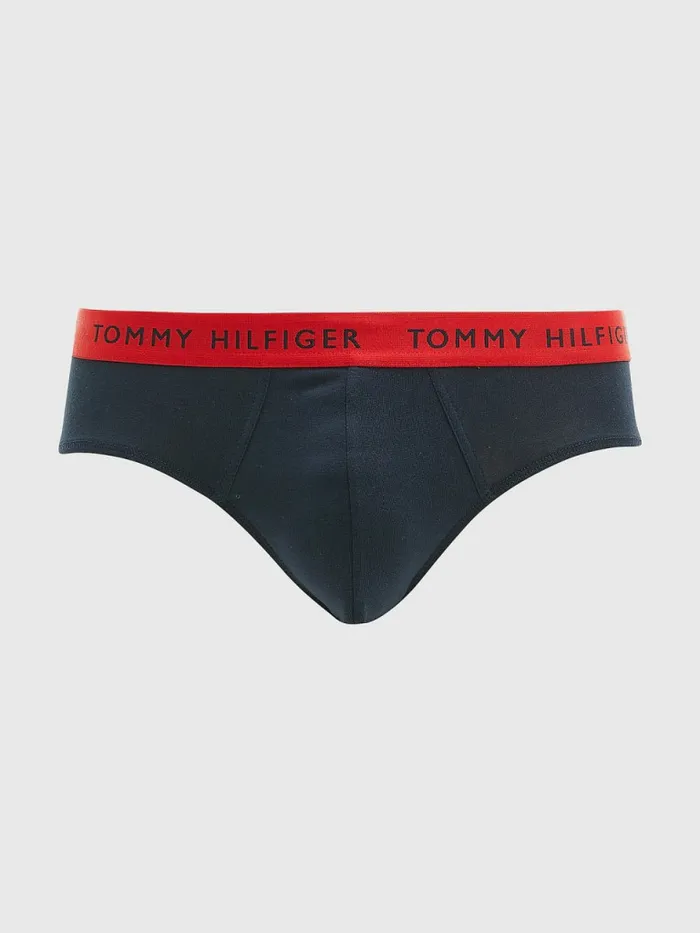 Tommy Hilfiger 3Pack Logo Waistband Briefs Des SkyPetrol BluePrim Red Mens Underwear Gift Ideas