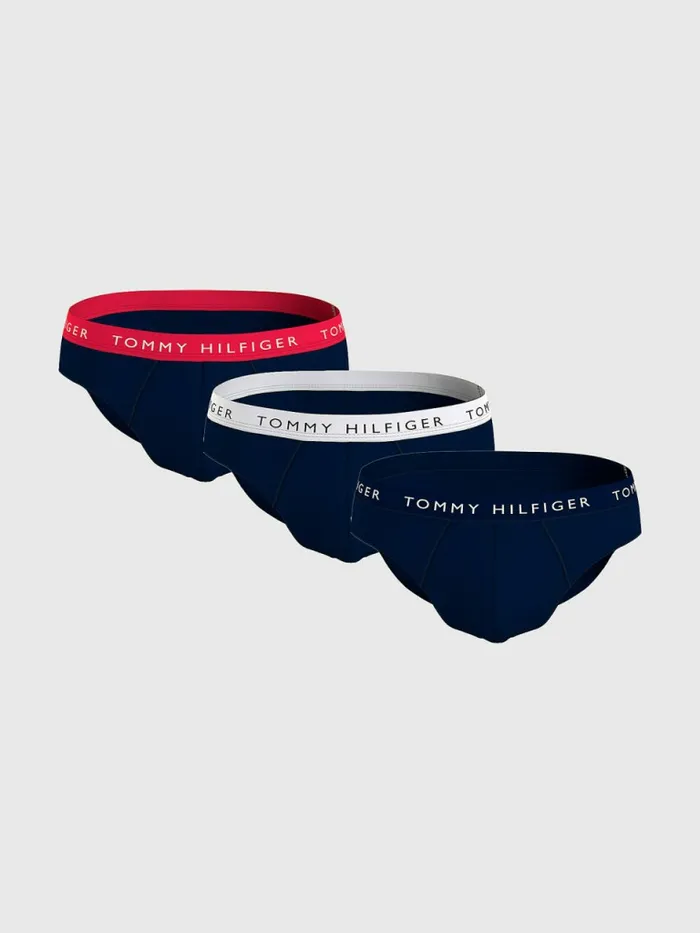 Tommy Hilfiger 3Pack Logo Waistband Briefs Prim RedWhiteDesert Sky Mens Underwear Popular Tommy Hilfiger 3Pack Logo Waistband Briefs Prim RedWhiteDesert Sky Mens Underwear Popular