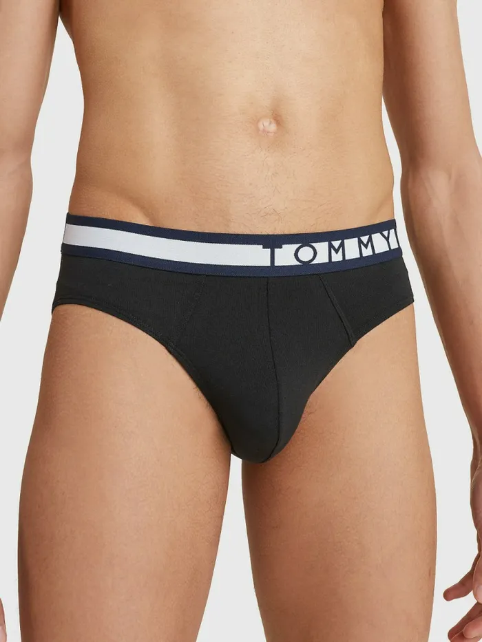 Tommy Hilfiger 3Pack Logo Waistband Briefs PvhblackPvhblackPvhblack Mens Underwear Cheap On Sale